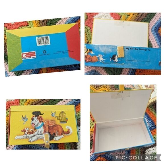 Vintage Pet box pencil box holder cat dog bird - Picture 5 of 11